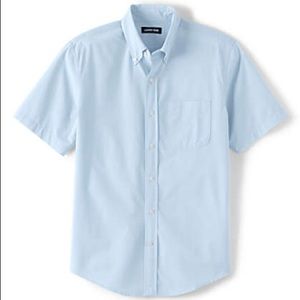 Lands’ End Men's Short Sleeve Light Sky Blue Shirt